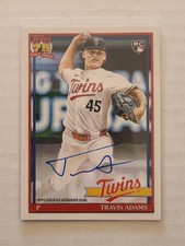 2026 Topps Series 1 1991 Autograph Travis Adams RC #91A-TRA Auto Minnesota Twins