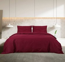 Berkfield Home Elegant Duvet Set Double Burgundy 100% Cotton