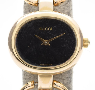 GUCCI ゴールド クォーツ時計　腕時計　1600I EXC+3 ] Vintage Gucci 1600 Gold 26mm Black Dial Women's Quartz