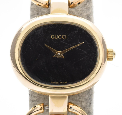 EXC+3 ] Vintage Gucci 1600 Gold 26mm Black Dial Women's Quartz