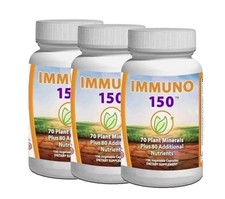 3 Bottle IMMUNO 150 THE ULTIMATE MULTI VITAMIN, IMMUNE BOOSTER. 150 CAPSULES