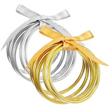 Glitter Jelly Bangles Bracelets for Women - Soft Silicone Glitter Filled Bracele