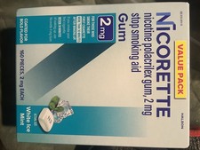 Nicorette Gum 2mg White Ice Mint 160ct Stop Smoking Aid exp 02/2029