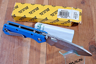 RARE NIB BUCK KNIFE 884 STRIDER TARANI TRAINER 420HC BLADE BLUE