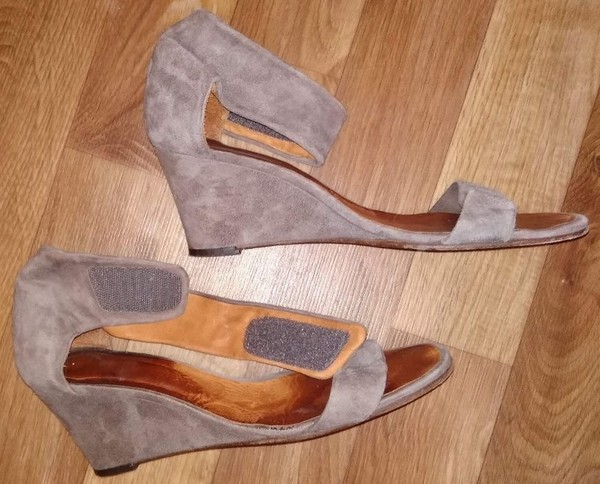 Women Heels Beige Suede 39 #5A2K