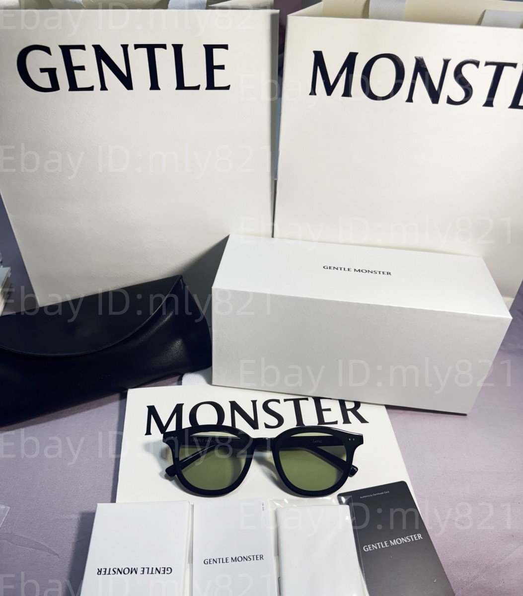 GentleMonster Lang 01(K) Unisex Sunglasses Black Frame Green