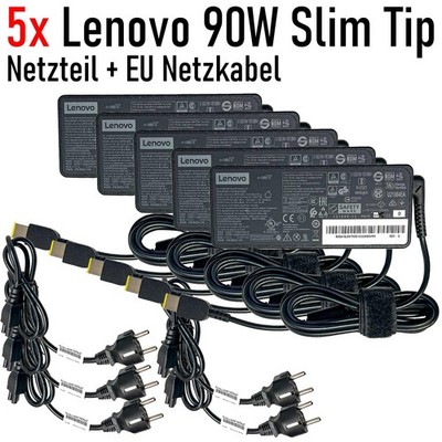 5x Lenovo ThinkPad ThinkCentre 90W AC Adapter Netzteil SlimTip 0B46998