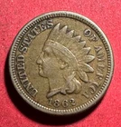 1862 US Copper Nickel Indian Head Cent! VF! Civil War Days! Old US Coin!