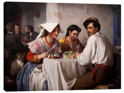 Leinwandbild In einer römischen Osteria - Carl Bloch