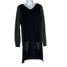 Style & Co Womens Hooded Long Sleeve Sweater Dress With Pockets Size M