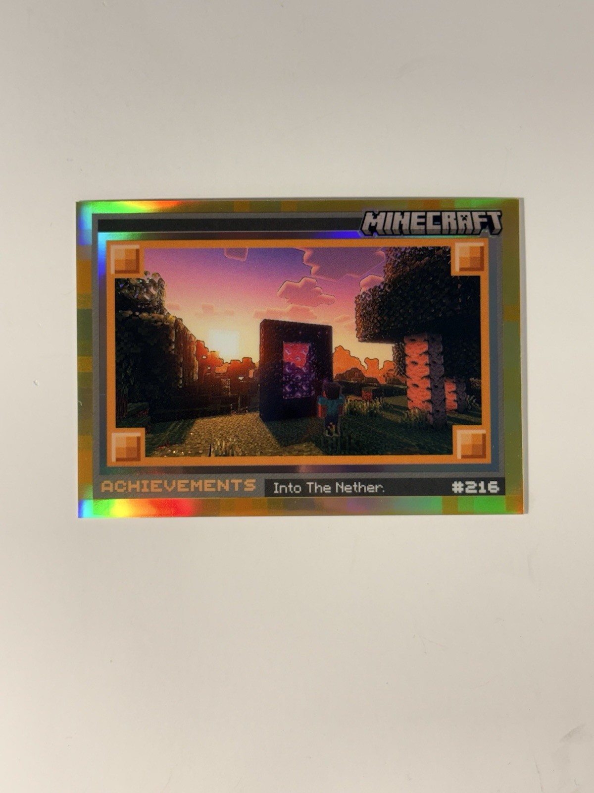 2024 Panini Minecraft #216 Achievements: Into the Nether Gold /49 RARE Serial #d