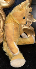 Rare 19" Steiff Mohair Teddy Bear c. 1904 08 Sewn Center, Button Eyes Hump