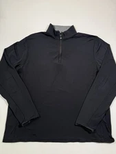 Greyson Jacket Mens Large Black 1/4 Quarter Zip Performance Pullover Golf Logo