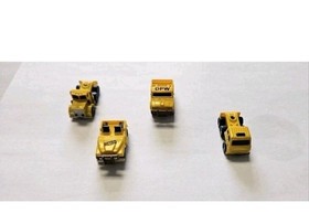 Micro Machines DPW Utility Vehicle Set &ndash; 4pc Yellow Public Works Trucks &ndash; Galoob