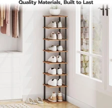 HOOBRO Shoe Rack 8-Tier Shoe Shelf Shoe Storage Organizer 11" L x 11" W x 53 "H