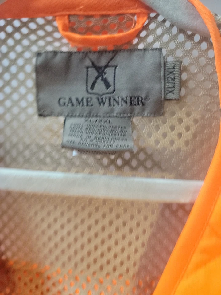 Game Winner Hunters Vest Xl/2x Hunter Orange With Zippered Pouch On Back - Image 2 of 4