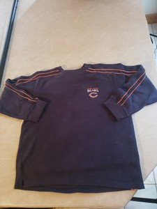 Vintage Chicago Bears Blue/Orange Long Sleeve Fleece Top. Size Large