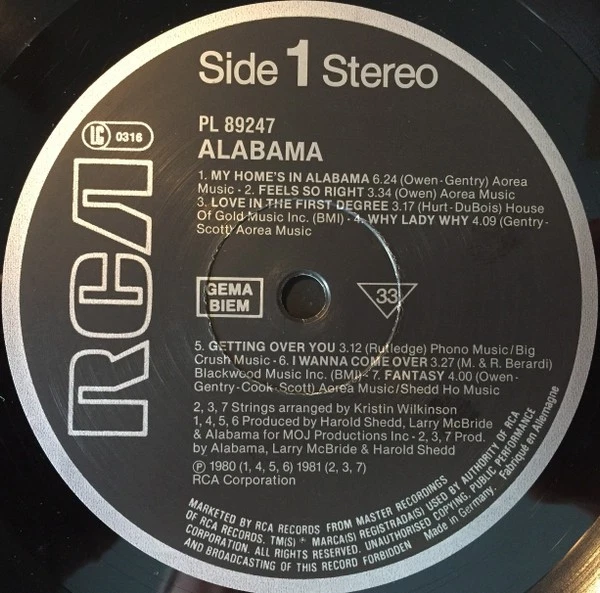 Alabama - Alabama Vinyl LP (LP Record, Compilation) - Image 3 of 4