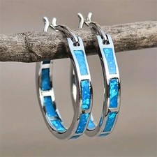 Simple Silver Plated Hoop Earring for Women Wedding Jewelry Gift