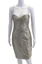 Bardot Womens Sleeveless Zipped Dress Gold Toned Size XS