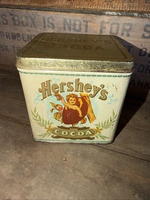 Bristol Ware Vintage Hersheys Hot Cocoa Metal Tin White