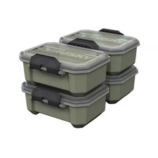 Husky Storage Container Organizer Box Clear Lid Stackable Tool Box 4 Pack