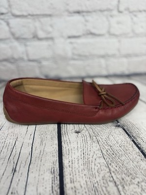 Clarks Womens 9.5 M Dameo Swing Driving Loafer Red Leather Slip-on Comfort Shoes