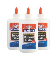 Elmer's Liquid School Glue, White, Washable, 7.625 Ounces, 3 7.6 Oz., White