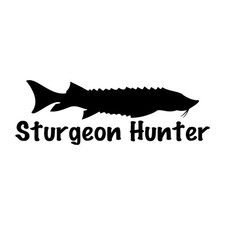 Sturgeon Hunter Fish Fishing Decal Sticker Black Die Cut Vinyl