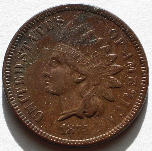 1873 Indian Head Cent Closed 3 - XF Details, Better Date Penny 1C
