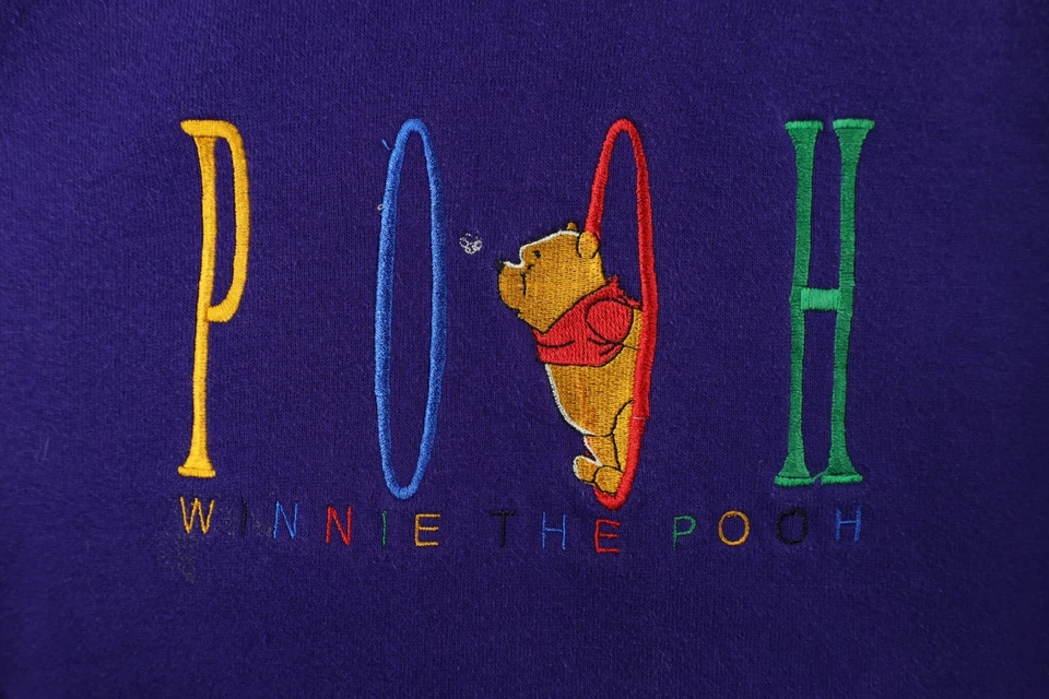 Moletom vintage anos 90 Disney feminino grande desbotado soletrar Winnie the Pooh EUA - Imagem 4 de 4