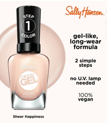 Sally Hansen Miracle Gel Nail Polish, 187 Sheer Happiness 0.5 fl