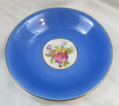 Vintage 1930s Taylor & Kent Saucer Blue - Floral with Gold Trim