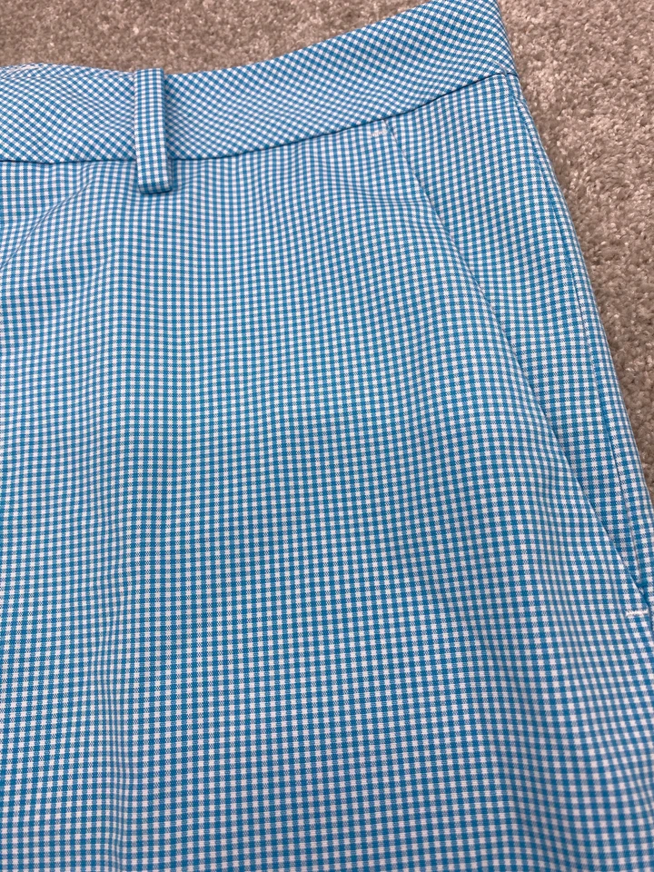 Мужские шорты для гольфа Ashworth 36x10 синие клетчатые плоские передние с четырьмя карманами 6489 - Изображение 3 из 4