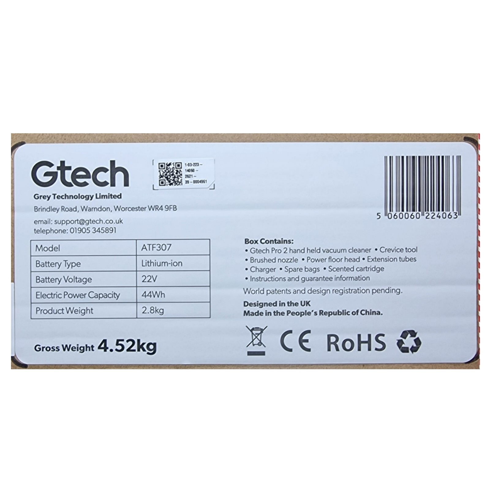 Gtech Pro 2 Cordless Vacuum Cleaner Handheld Bagged ️ ️Brand New