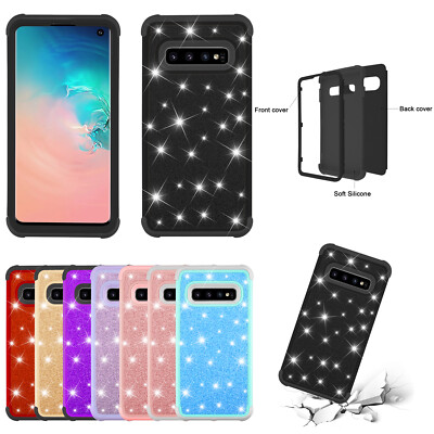 Samsung Galaxy S10 Plus S10e,Glitter Sparkle Bling Hybrid Shockproof Cover  Case