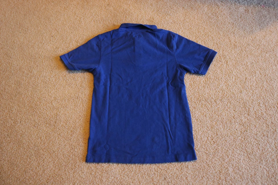 Izod 男孩蓝色 100% 棉短袖橄榄球 Polo 休闲衬衫 L 码 (14/16) — 第 2/4 张图片