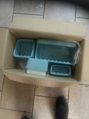 #ad Set Bagno Ceramica Vintage Disponibili Celeste Giallo E Nero 400 Euro X Uno EUR 400.00