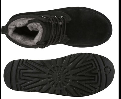 UGG Harkley Black Suede Chukka Ankle Boots, Mens US 11 Lace-Up Fleece Lined UGG Harkley Fleece Lined Snow Boots Black 1016472-BLK main image 2