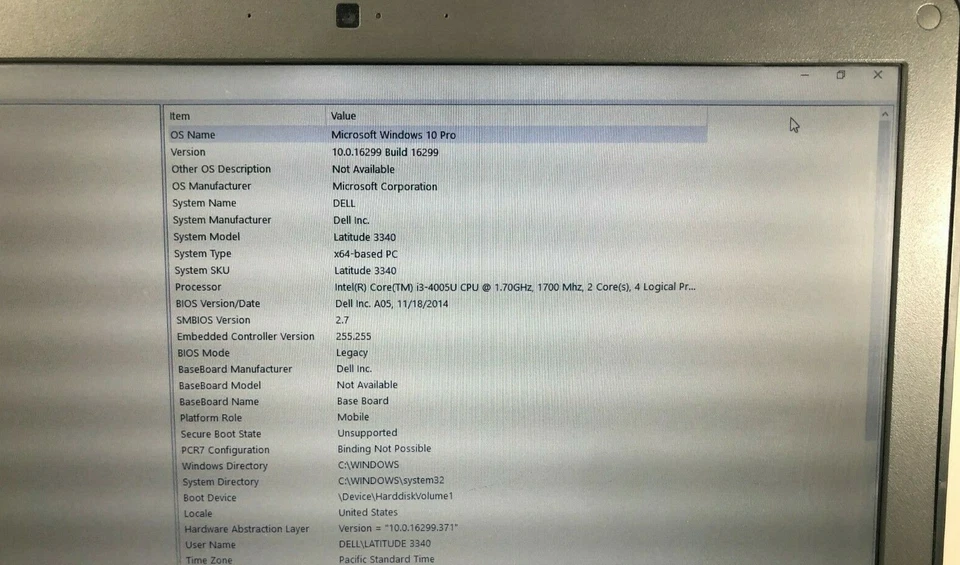 Dell Laptop 3340 Windows 10 Pro 320GB 4GB RAM i3-4005U HDMI Webcam Zoom Ready - Image 3 of 4