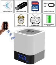 Boytone BT-84CB Portable Bluetooth speaker FM, Alarm Clock,3 way touch lamp