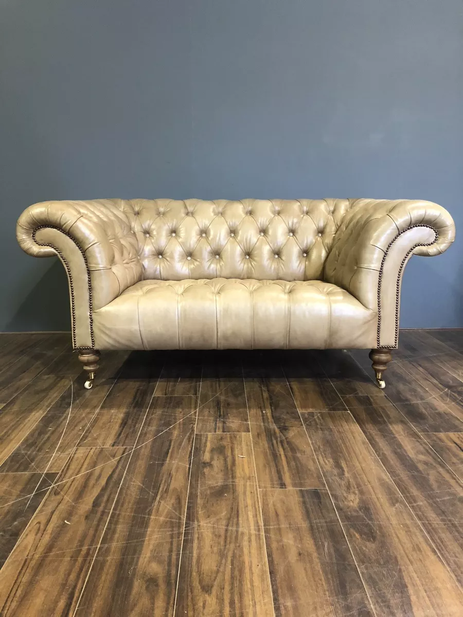 Ex Display Signature Our Newcastle Hand Dyed Leather Chesterfield Sofa