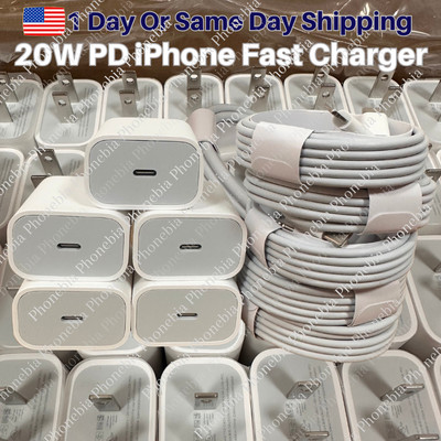 100X Lot 20W PD Fast Charger For iPhone 14/13/12/Pro/11 USB Type C Adapter Cable
