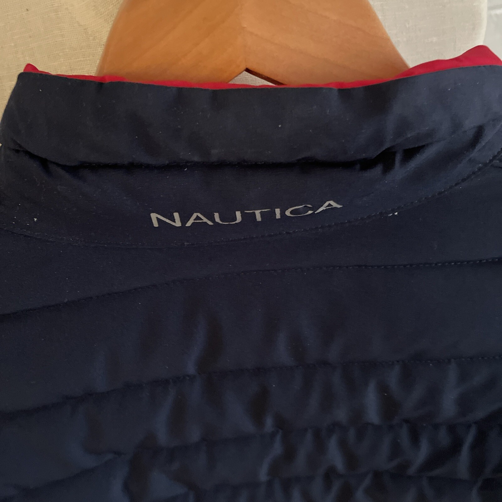 Nautica Men's Stretch Reversible Puffer Jacket Red/Navy NWOT Size L image 10