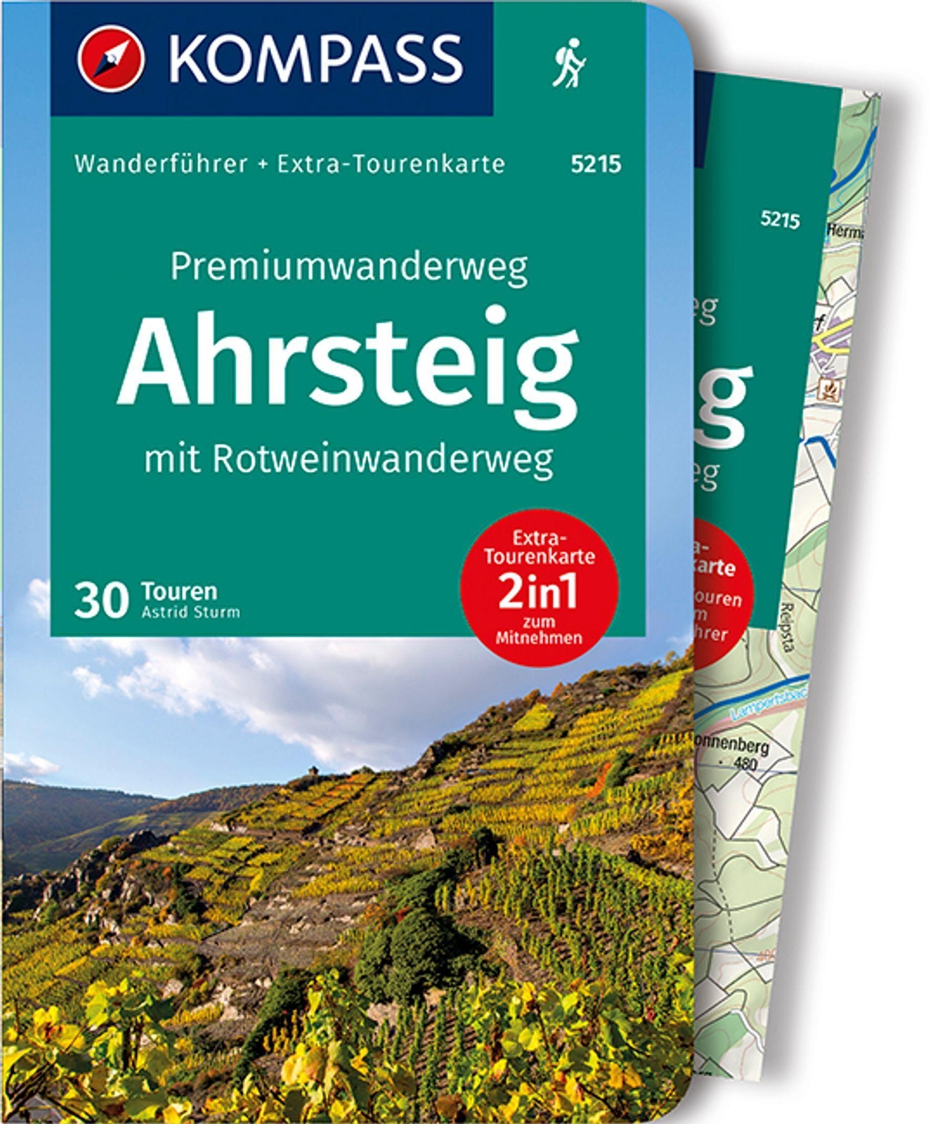 Kompass Wanderführer Premiumwanderweg Ahrsteig Mit Rotweinwanderweg,