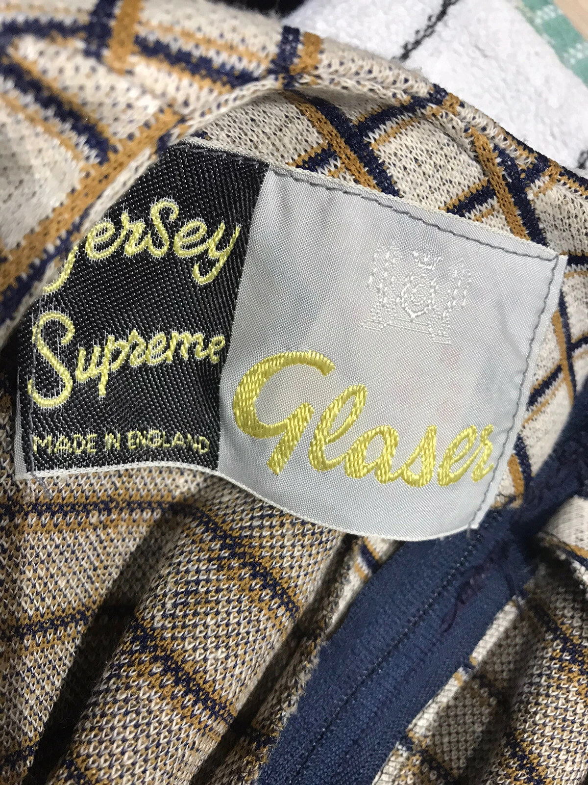 Maglione vintage abito in jersey occhiali Supreme taglia 14 circonferenza petto 40