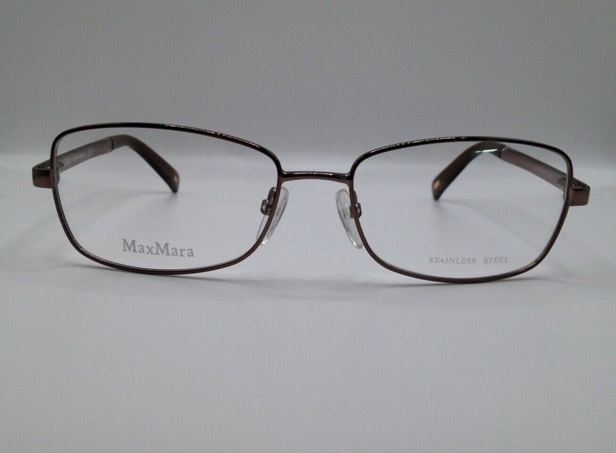 Max Mara MM1115 904 Silver Brown Eyeglasses Frames 53-16-135 Rectangular Womens Max Mara MM 1115 90C Metal Eyeglasses Frame 53-16-135 | eBay main image 3