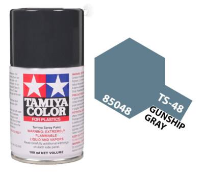 Tamiya 85048 TS-48 Gunship Gray Lacquer Spray Paint 100ml - US