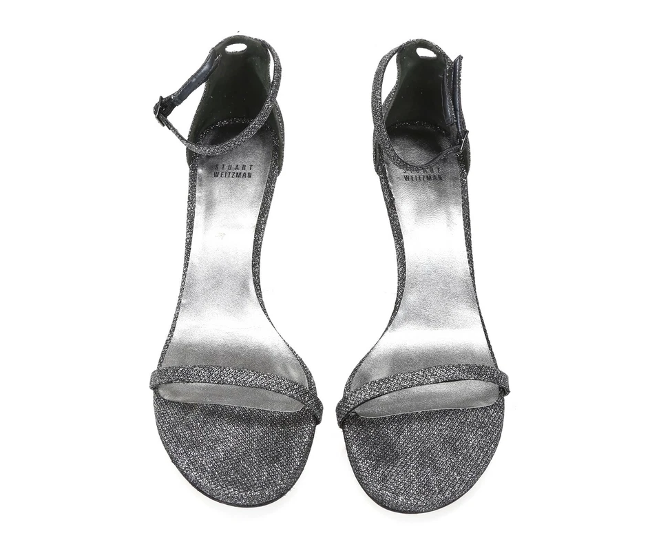 Stuart Weitzman THE NAKED SANDAL Pewter Noir 12 B - Image 2 of 4