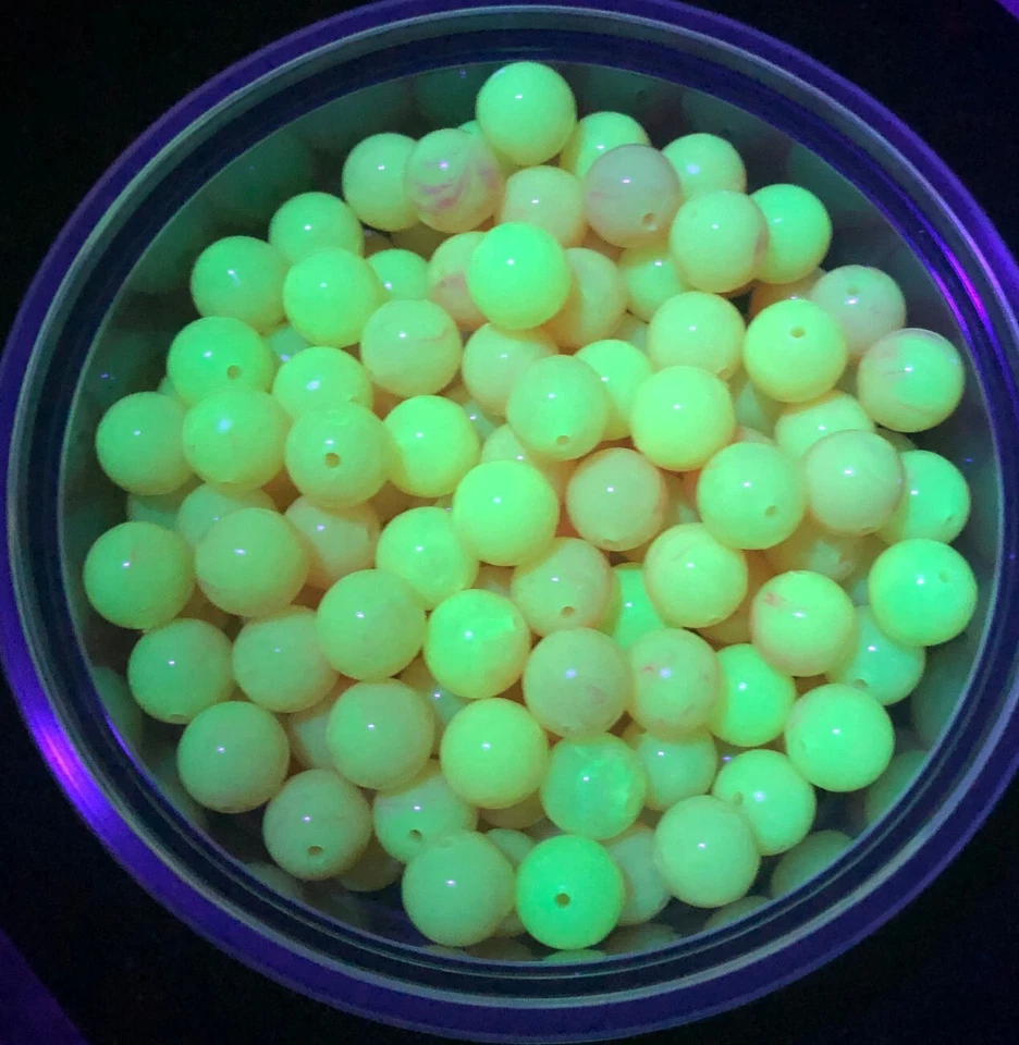 Pkg de 250 cada "Washout" mistura laranja UV 12mm contas de pesca redondas de plástico - Imagem 2 de 2